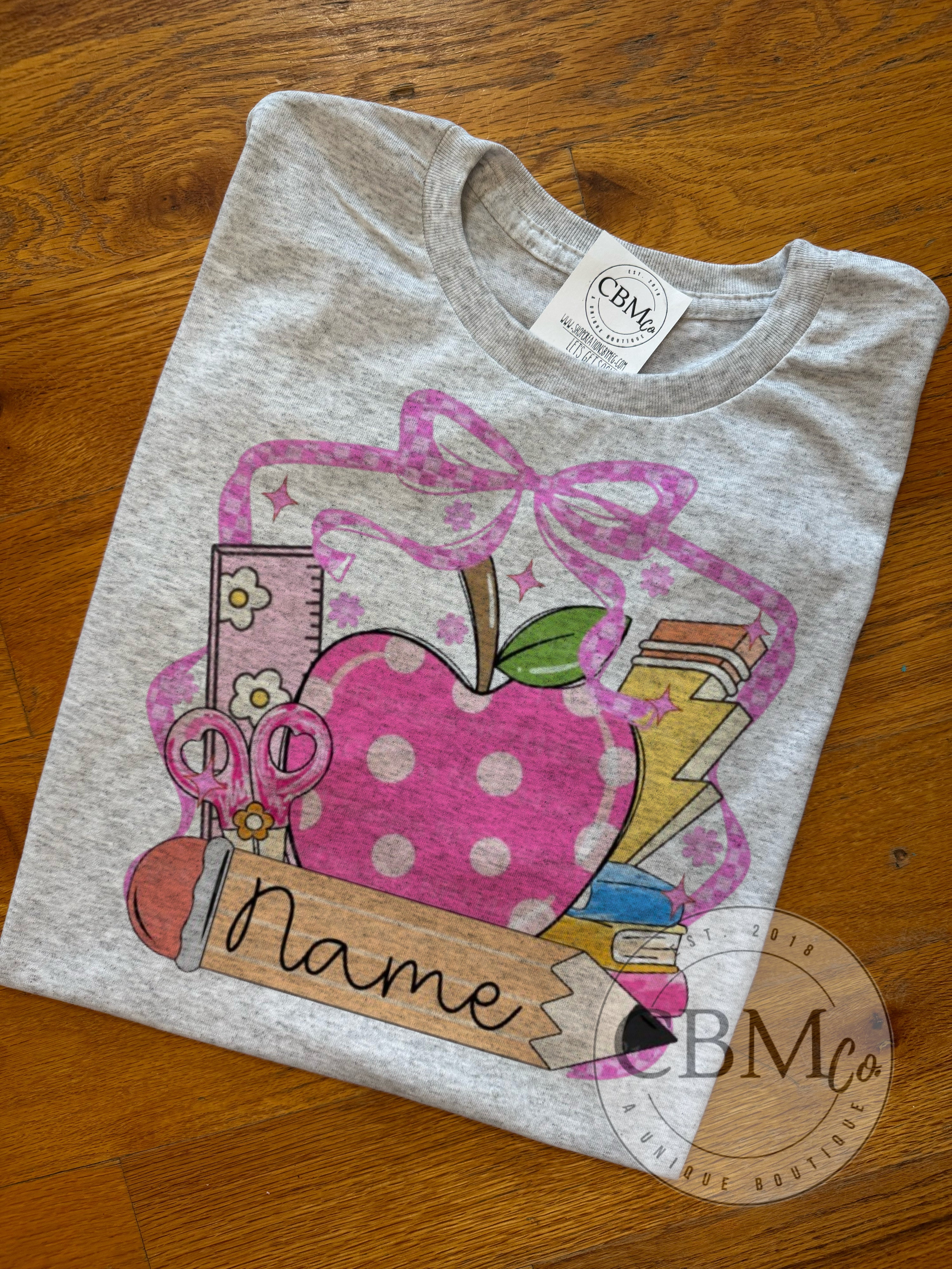 Back To School Bow Name