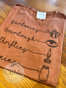 Gardening Sourdough Thrifting Canning