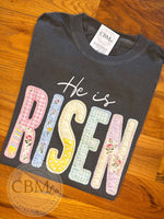 He Is Risen Faux Embroidery
