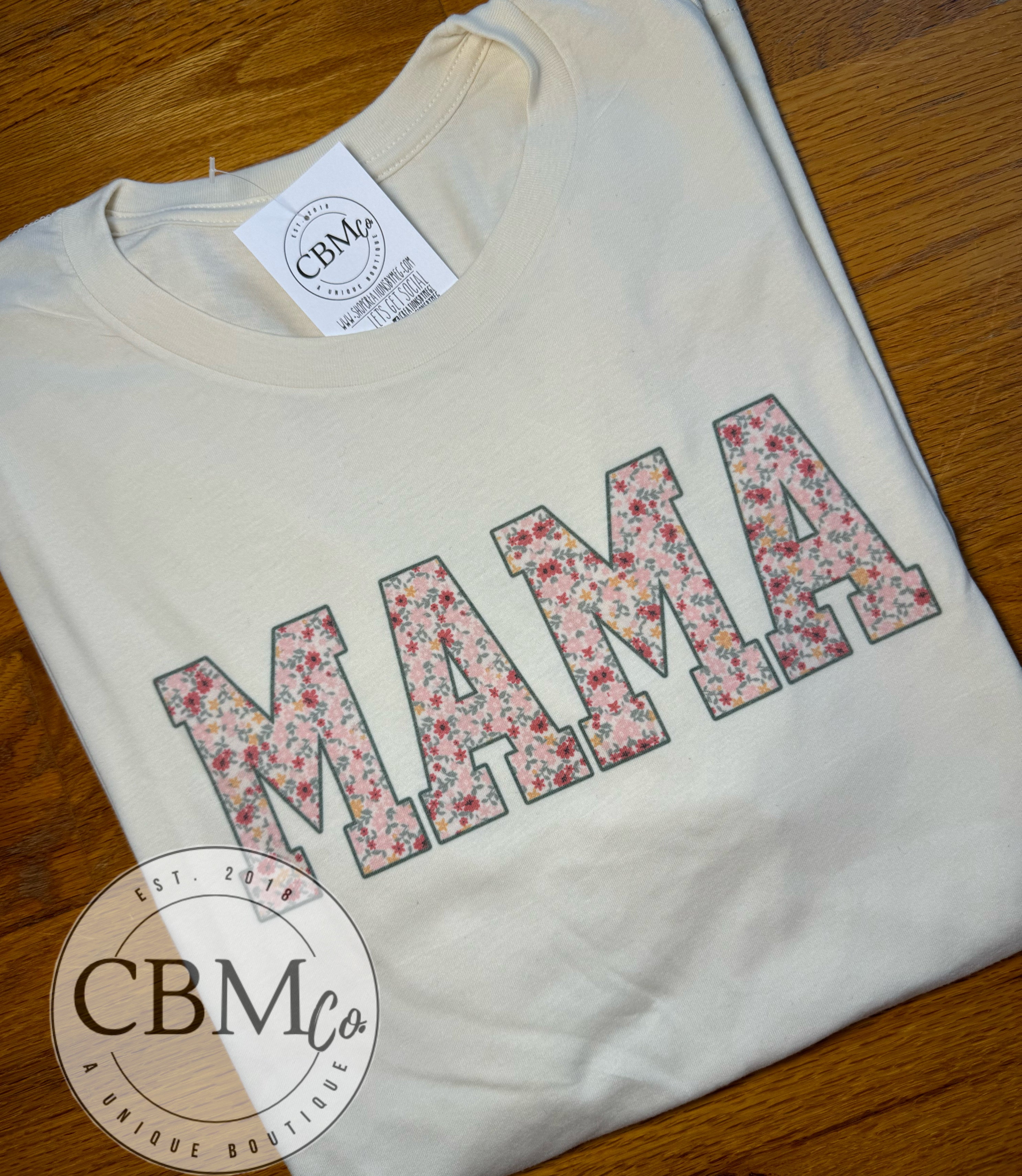 Mama Varsity Floral Tee