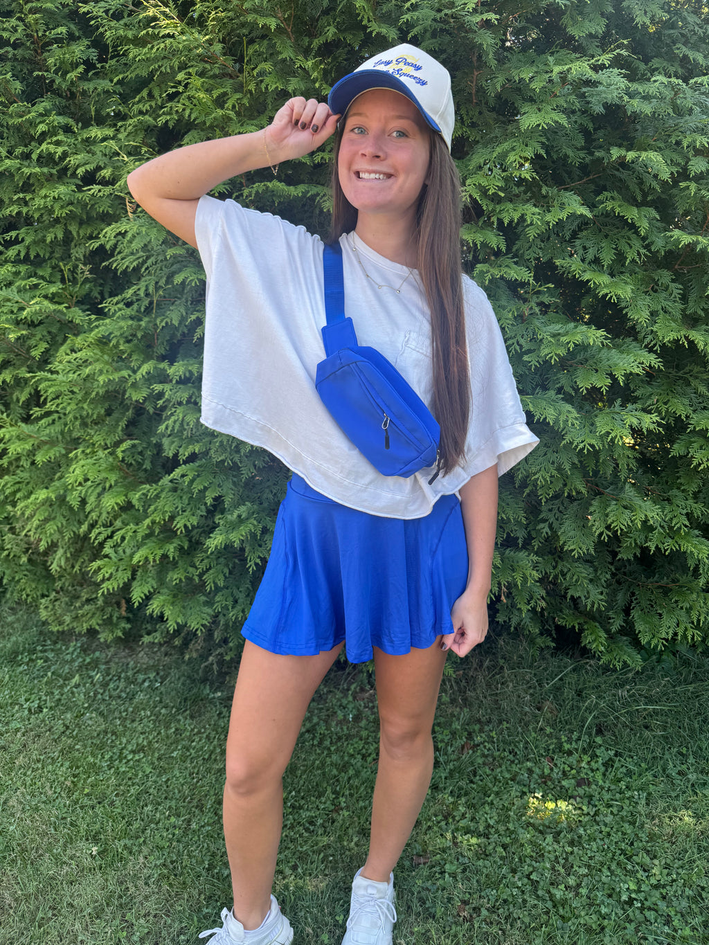 Blue Skirt Shorts With Pocket