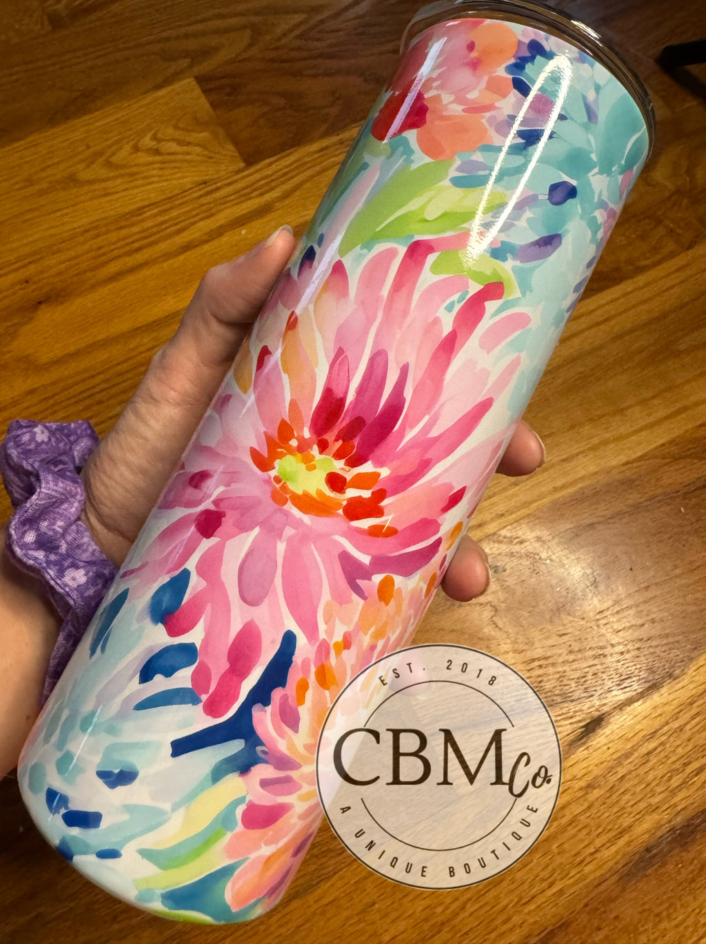 Watercolor Flower Tumbler