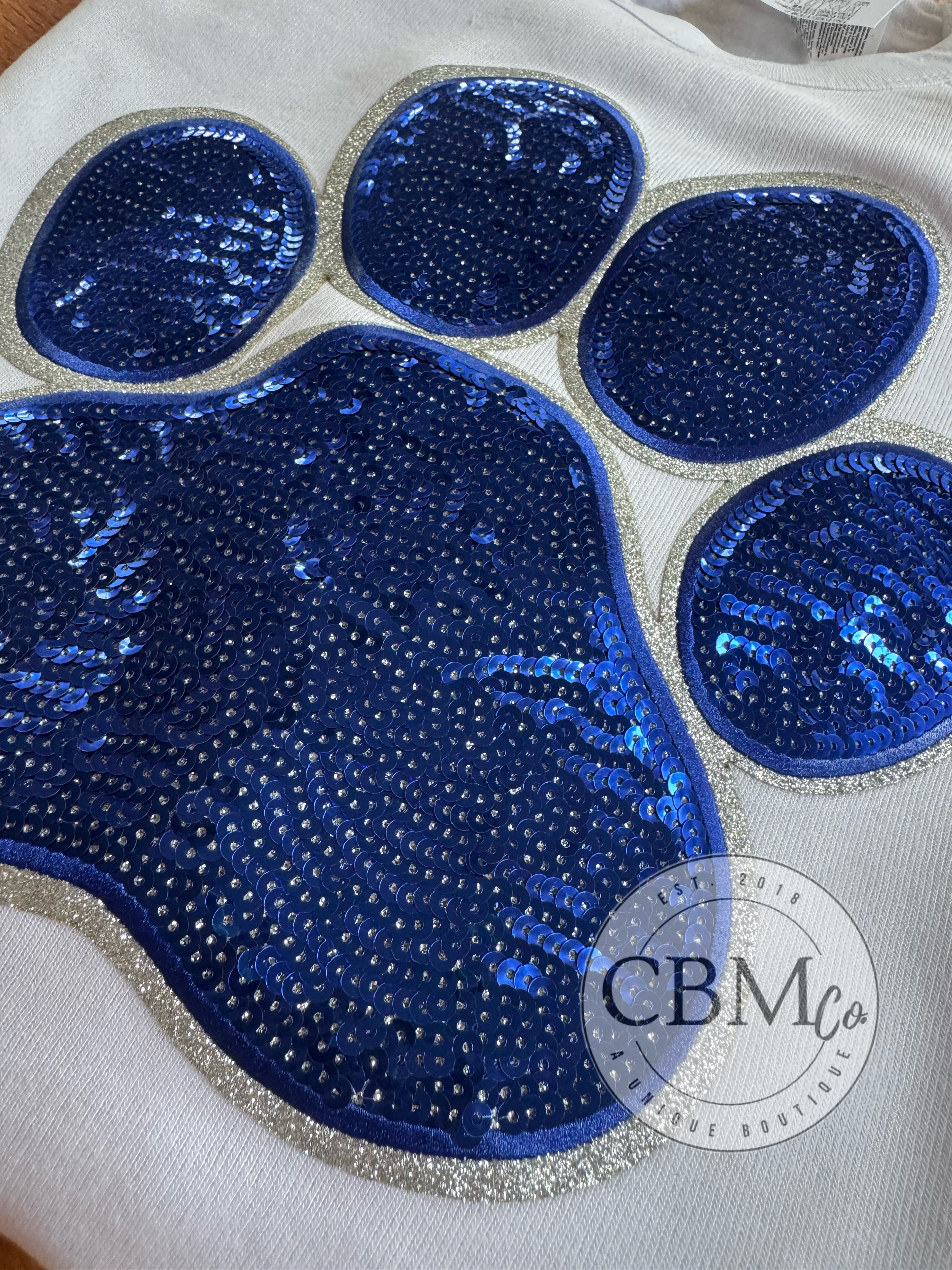 Paw Sequin Patch Bella Canvas Sweatshirt