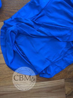 Blue Skirt Shorts With Pocket