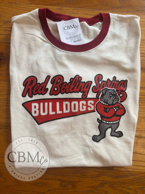 Red Boiling Springs Bulldogs Ringer Tee