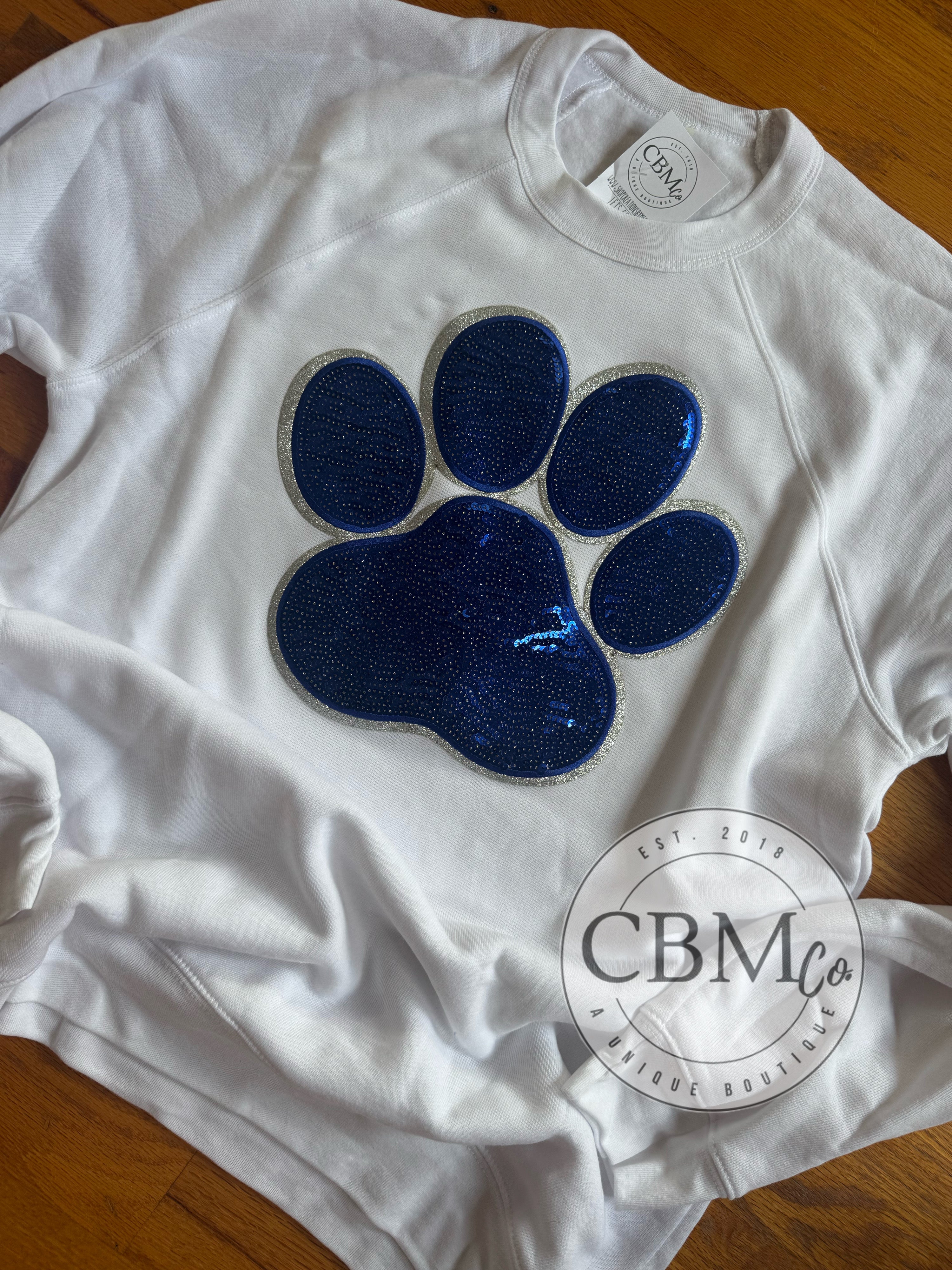 Paw Sequin Patch Bella Canvas Sweatshirt