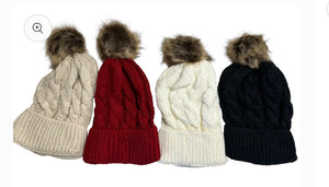 Youth Pom Beanies With Name Patch