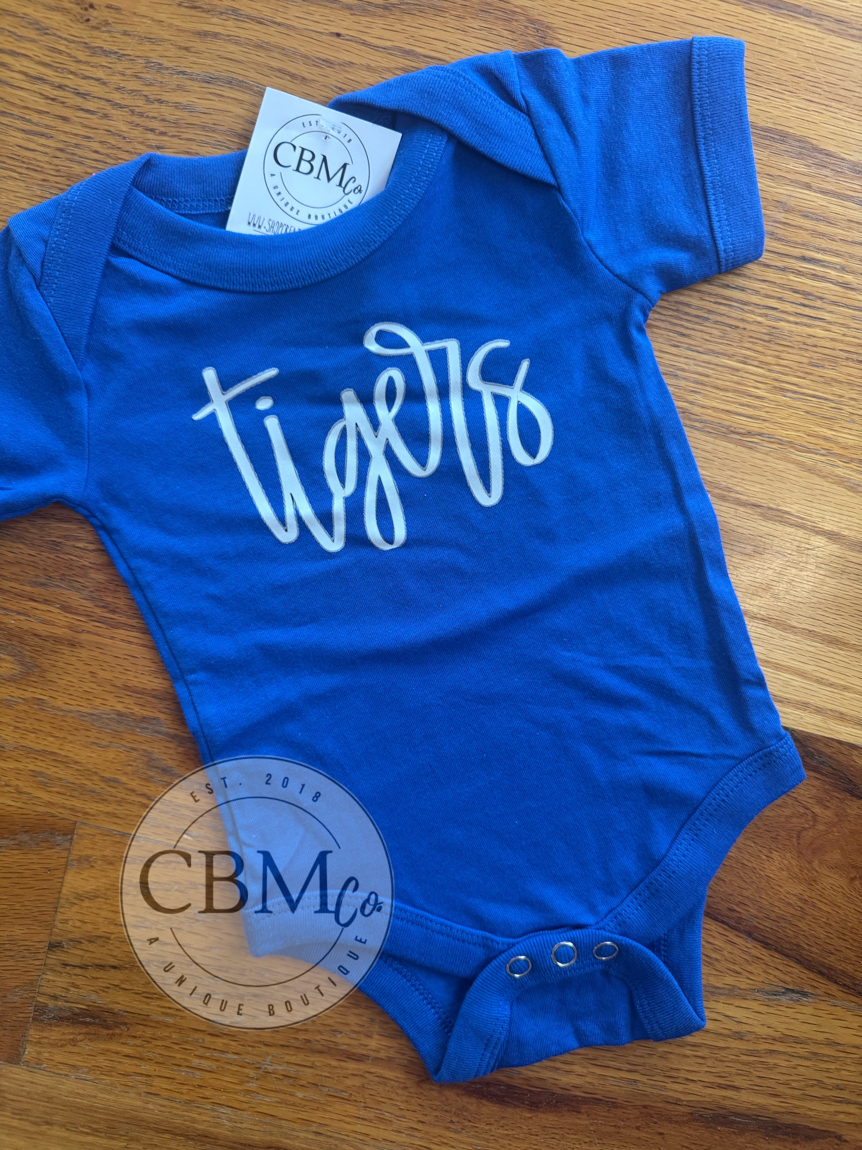 Tigers Cursive Onesie