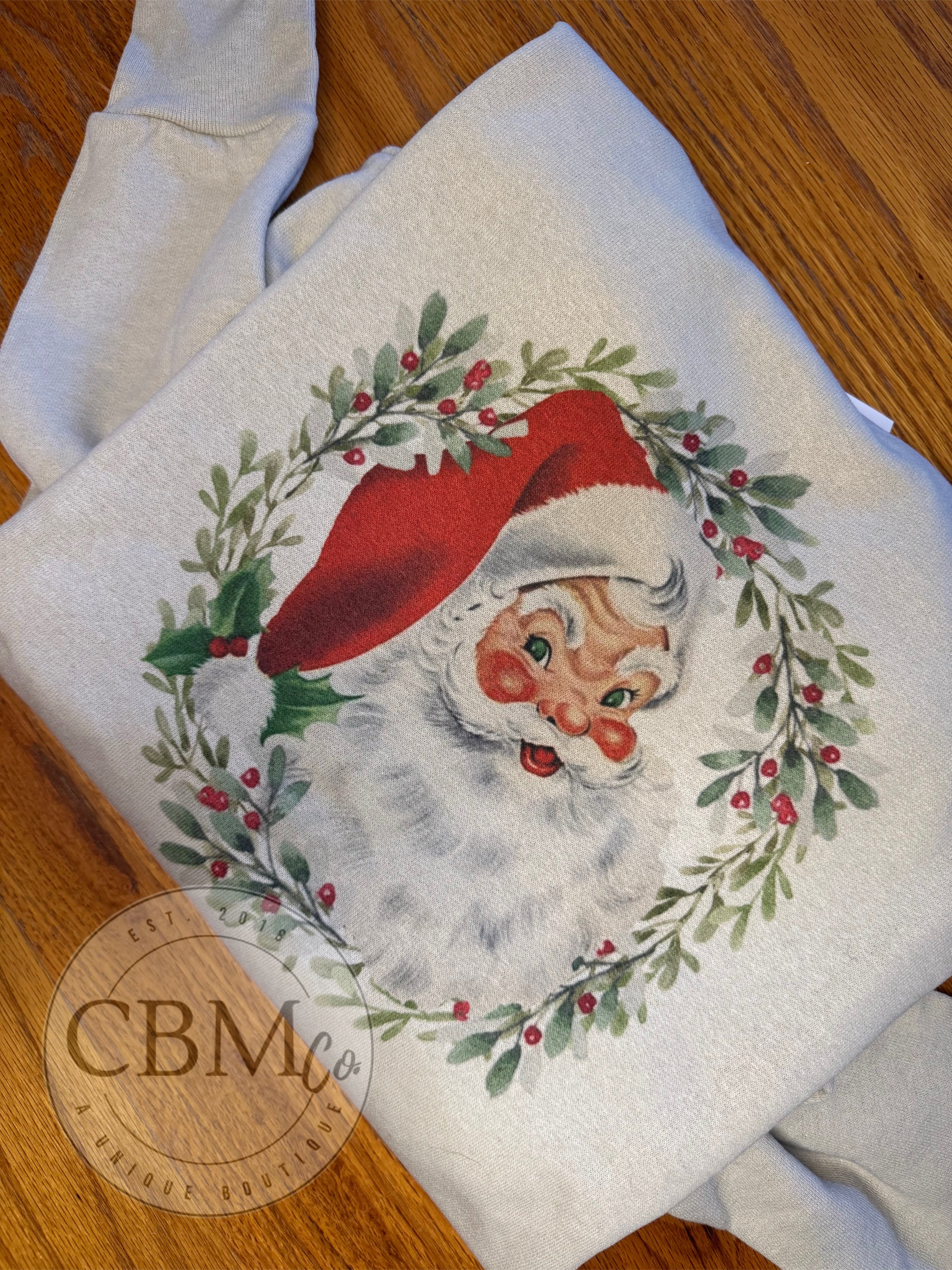 Vintage Santa Wreath Sweatshirt