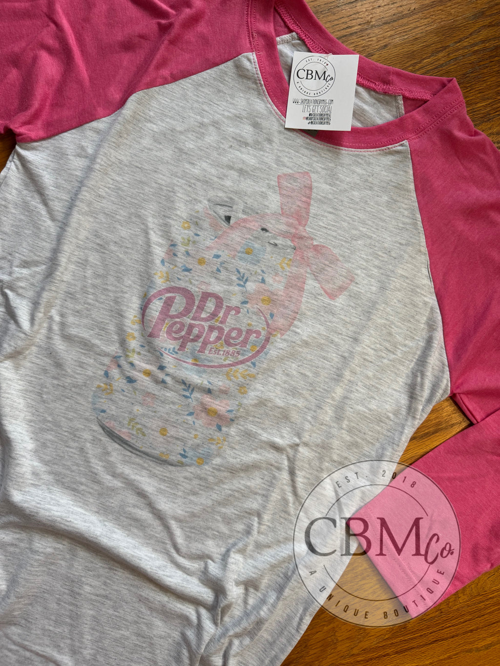 Floral Dr. Pepper Raglan