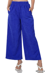 Zenana Corduroy Wide Leg Pant With Pockets