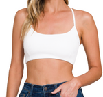 Zenana Seamless Ribbed 3 Strap Cross Back Bralette