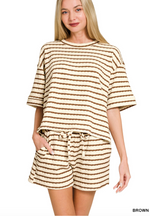 Zenana Striped Short Set