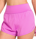 Zenana High Waisted Fold Over Running Shorts