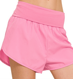 Zenana High Waisted Fold Over Running Shorts