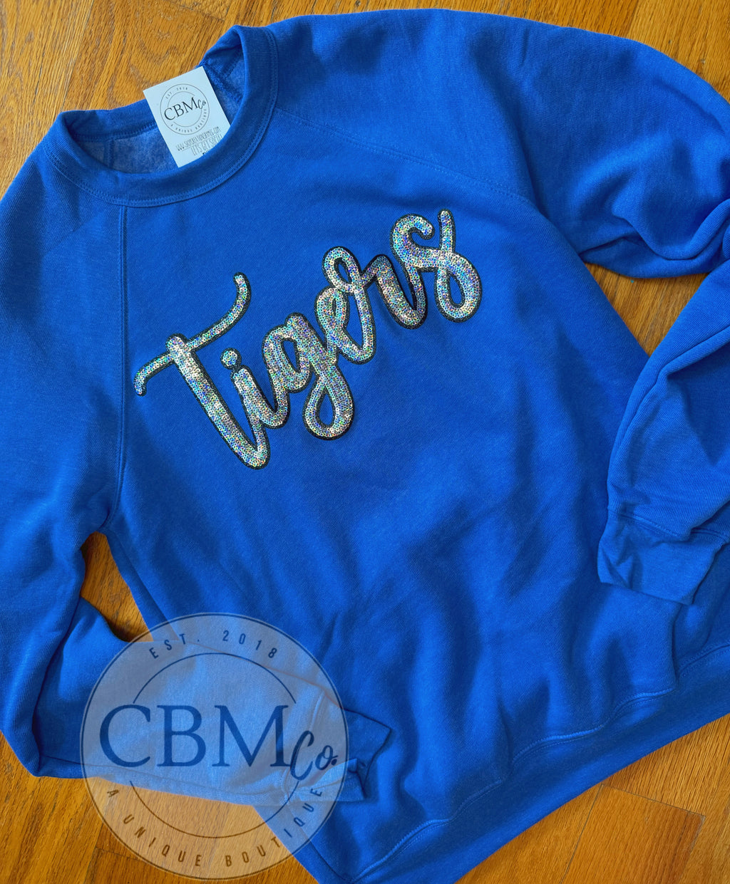 Tiger Sequin Patch Bella Canvas Sweatshirt