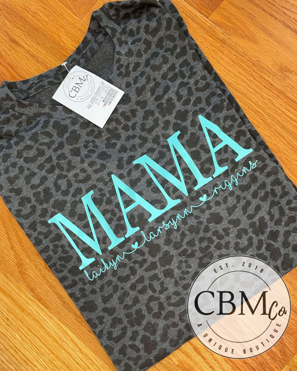 Mama Black Cheetah Tee