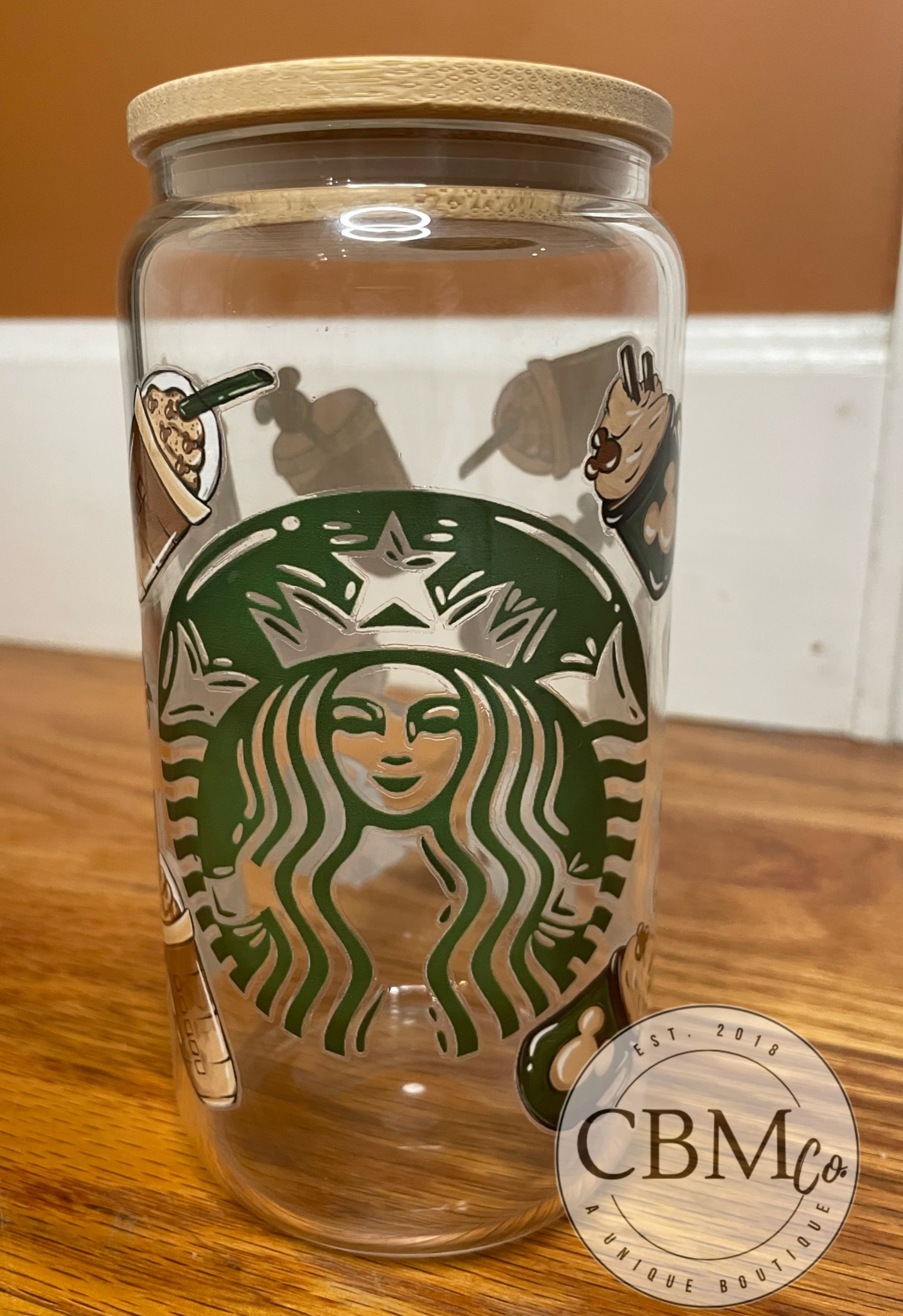 Starbs With Ears Glass Can