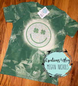 Smiley Saint Patrick's Day Bleached Tee