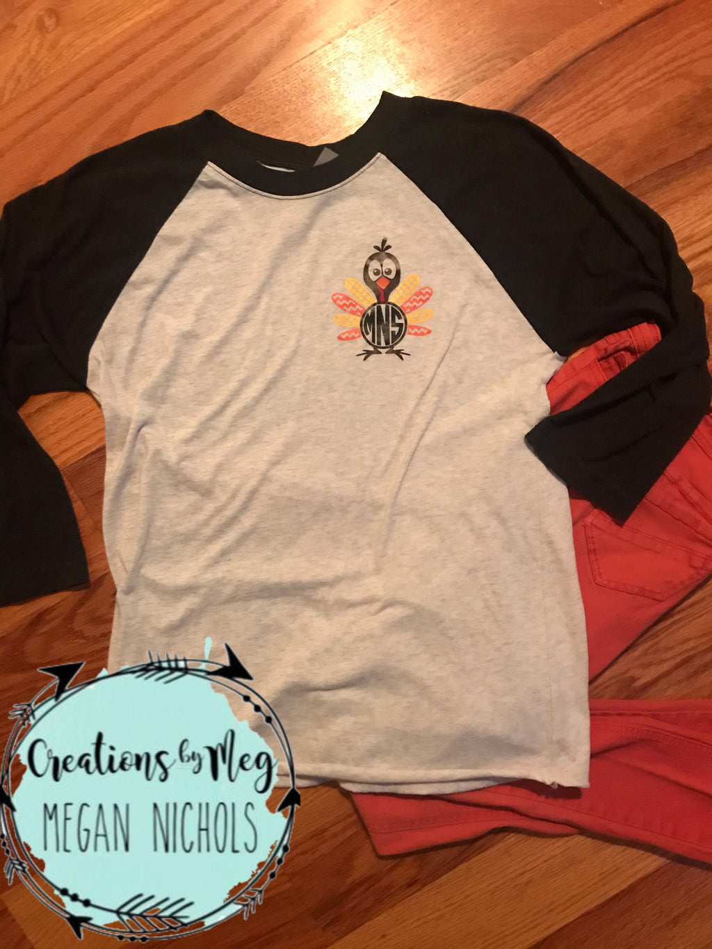 Turkey Monogram Raglan