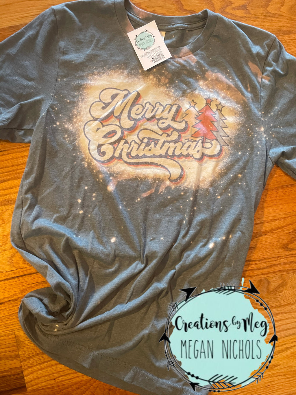 Merry Christmas Vintage Bleached Tee