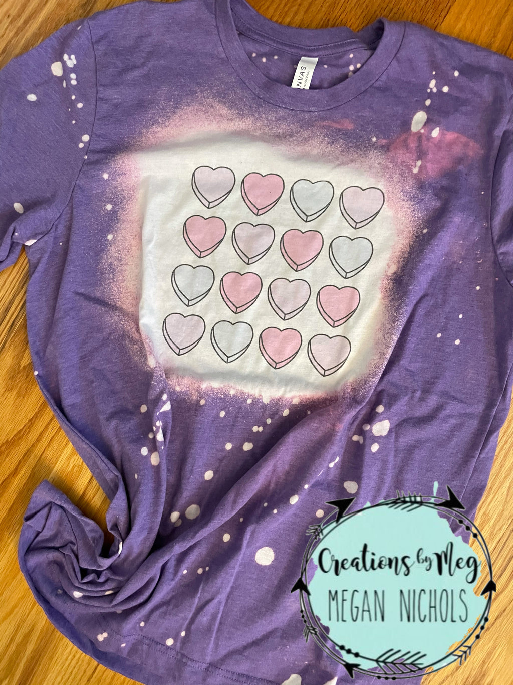 Conversation Hearts Bleached Tee