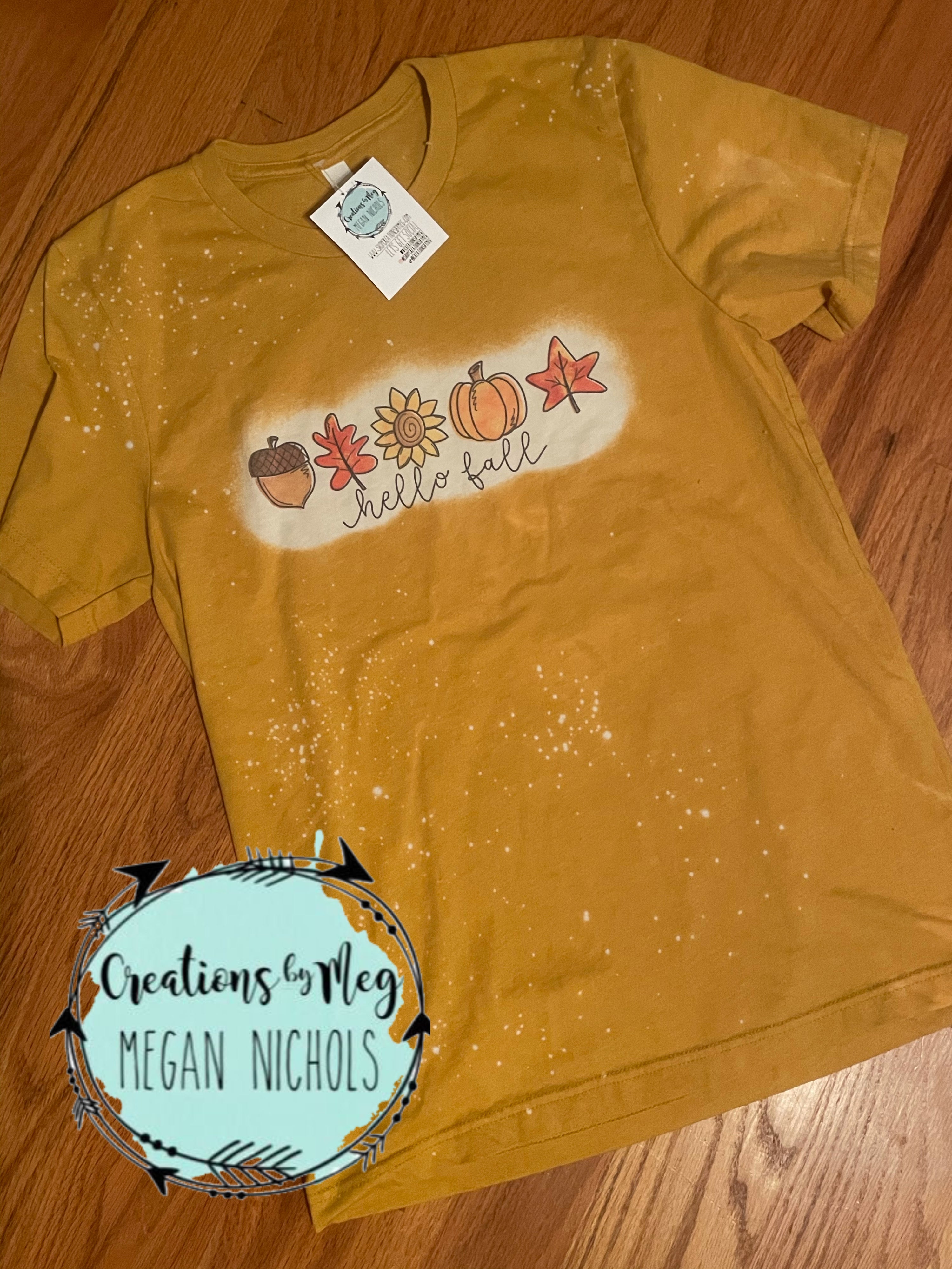 Hello Fall Bleached Tee