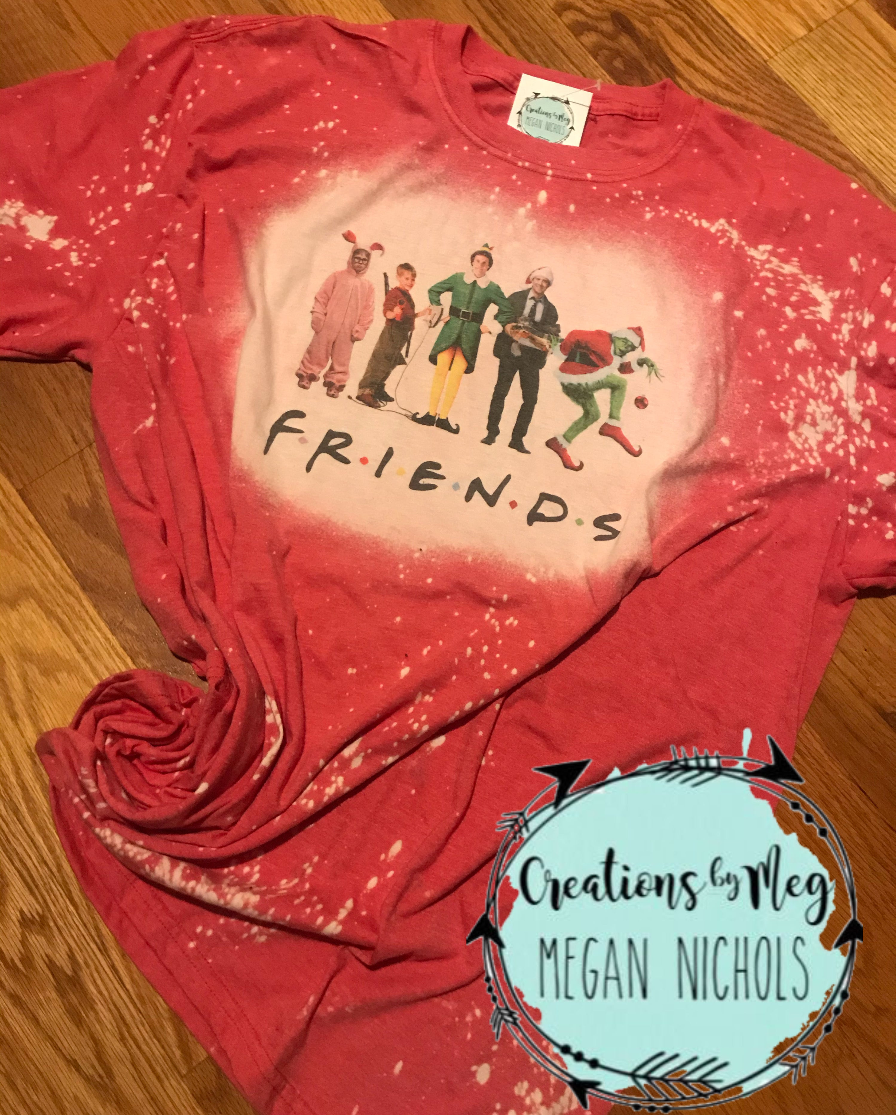 FRIENDS Christmas Bleached Tee