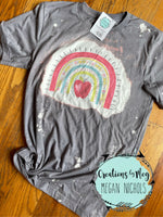 Rainbow Teacher Bleached Tee