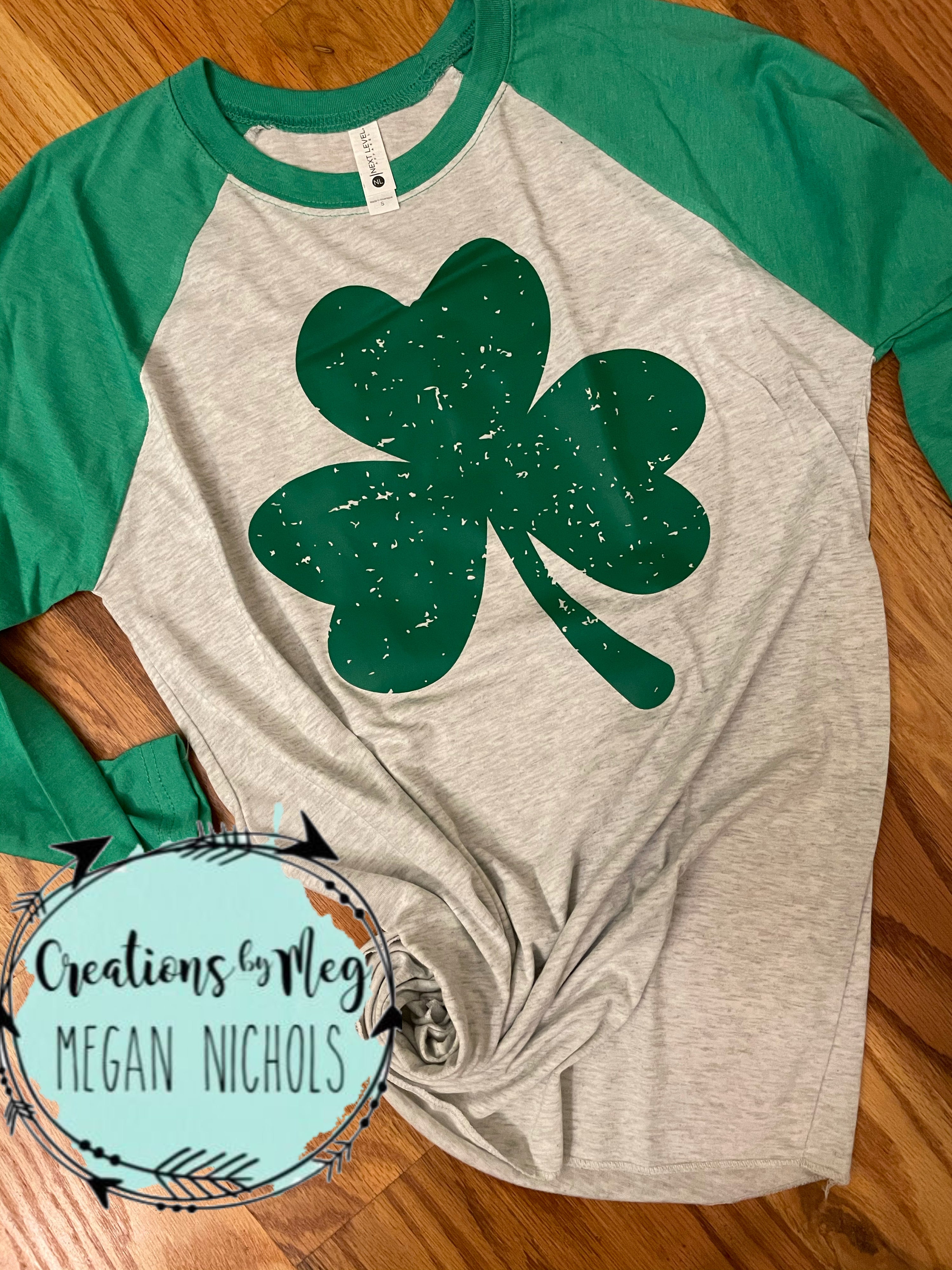 Distressed Shamrock Raglan