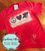 Peace Love Patriots Bleached Tee