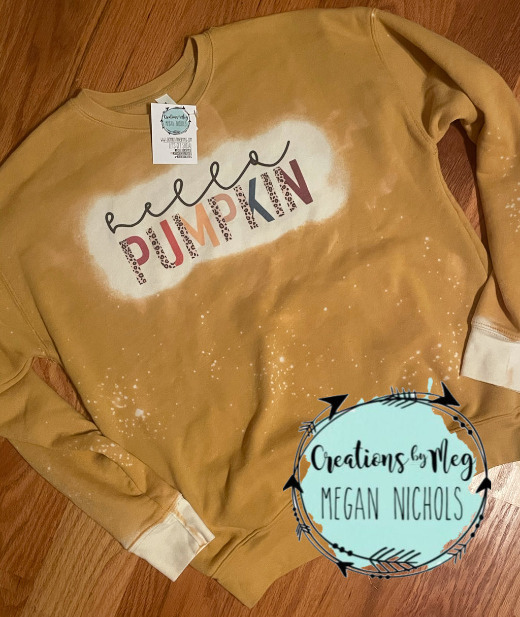 Hello Pumpkin Bleached Crew Sweatshirt