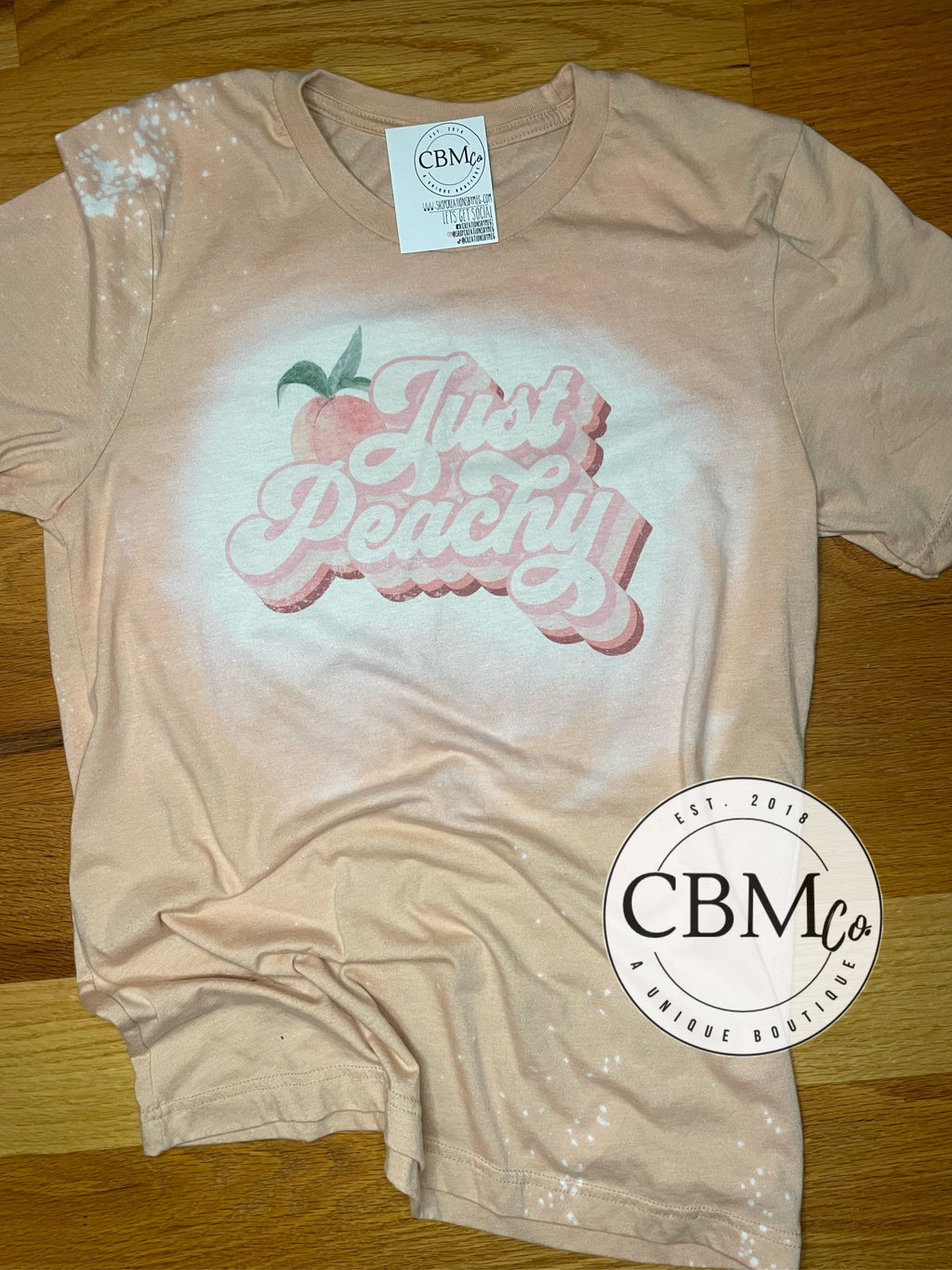 Just Peachy Bleached Tee