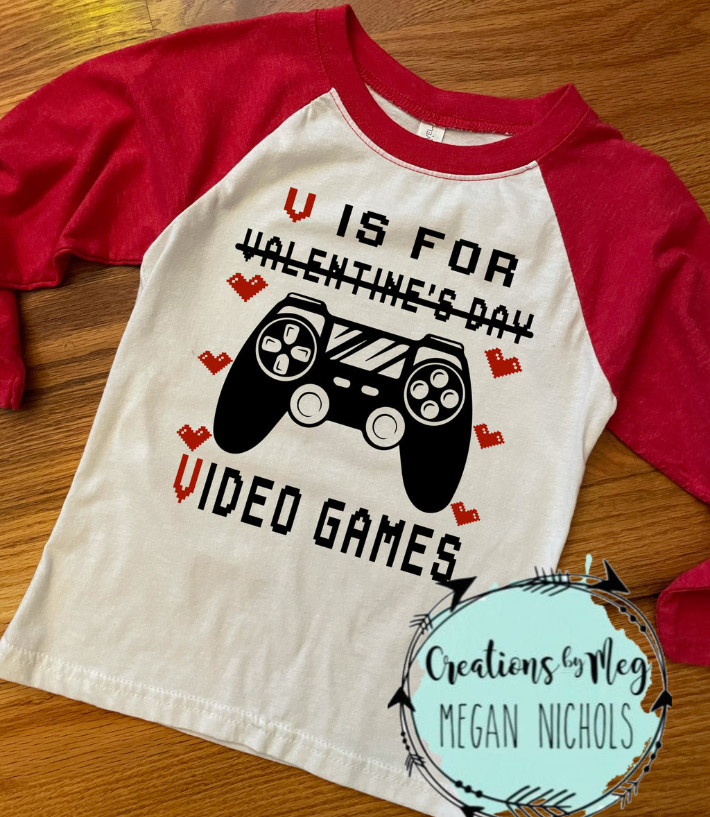 V Is For Video Games Toddler & Youth Raglan