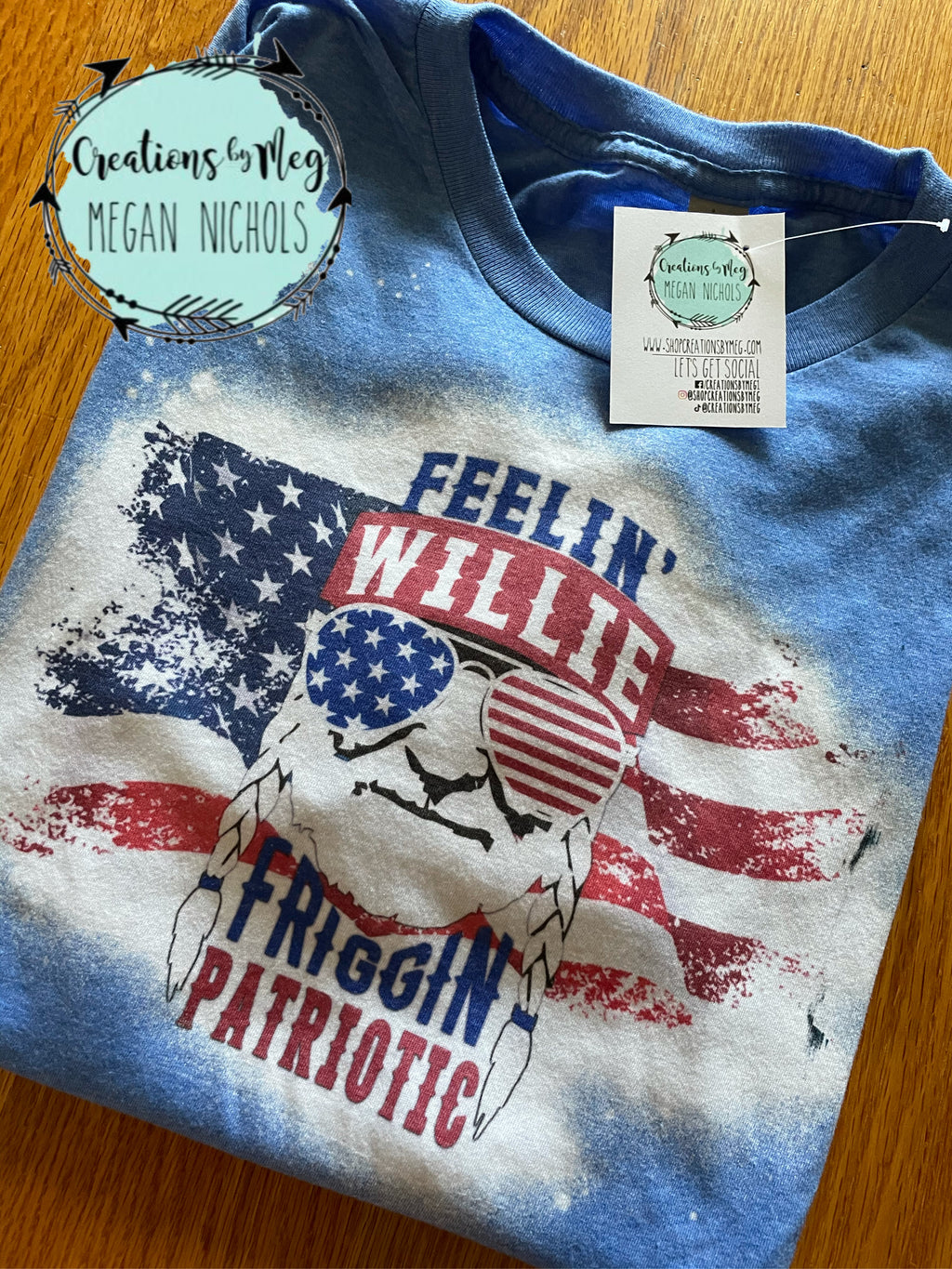 Feelin' WILLIE Patriotic Bleached Tee