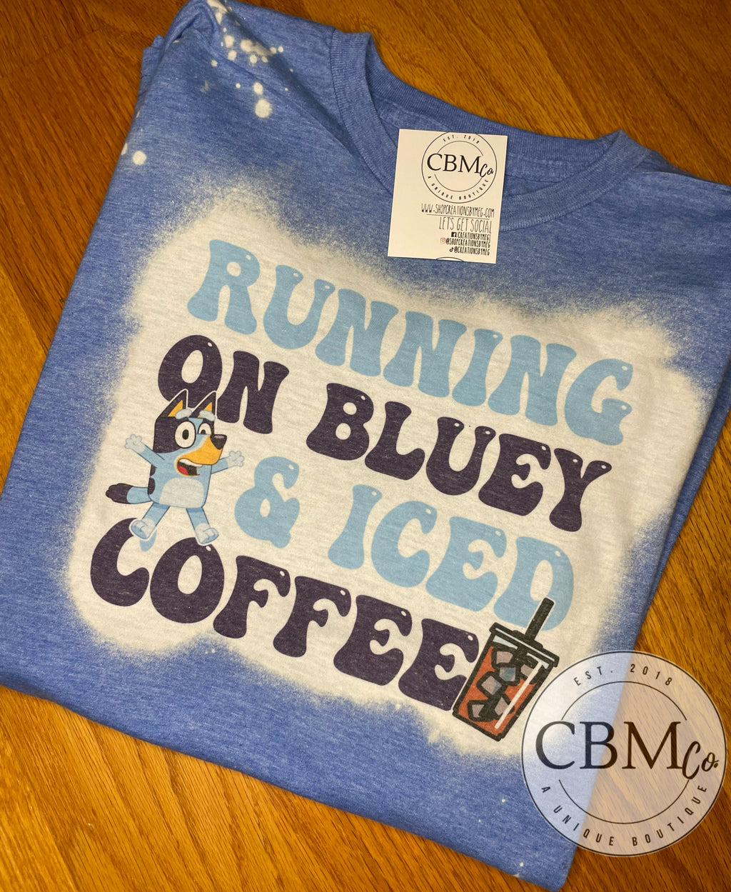 Running on Bluey & Iced Coffee Bleached Tee