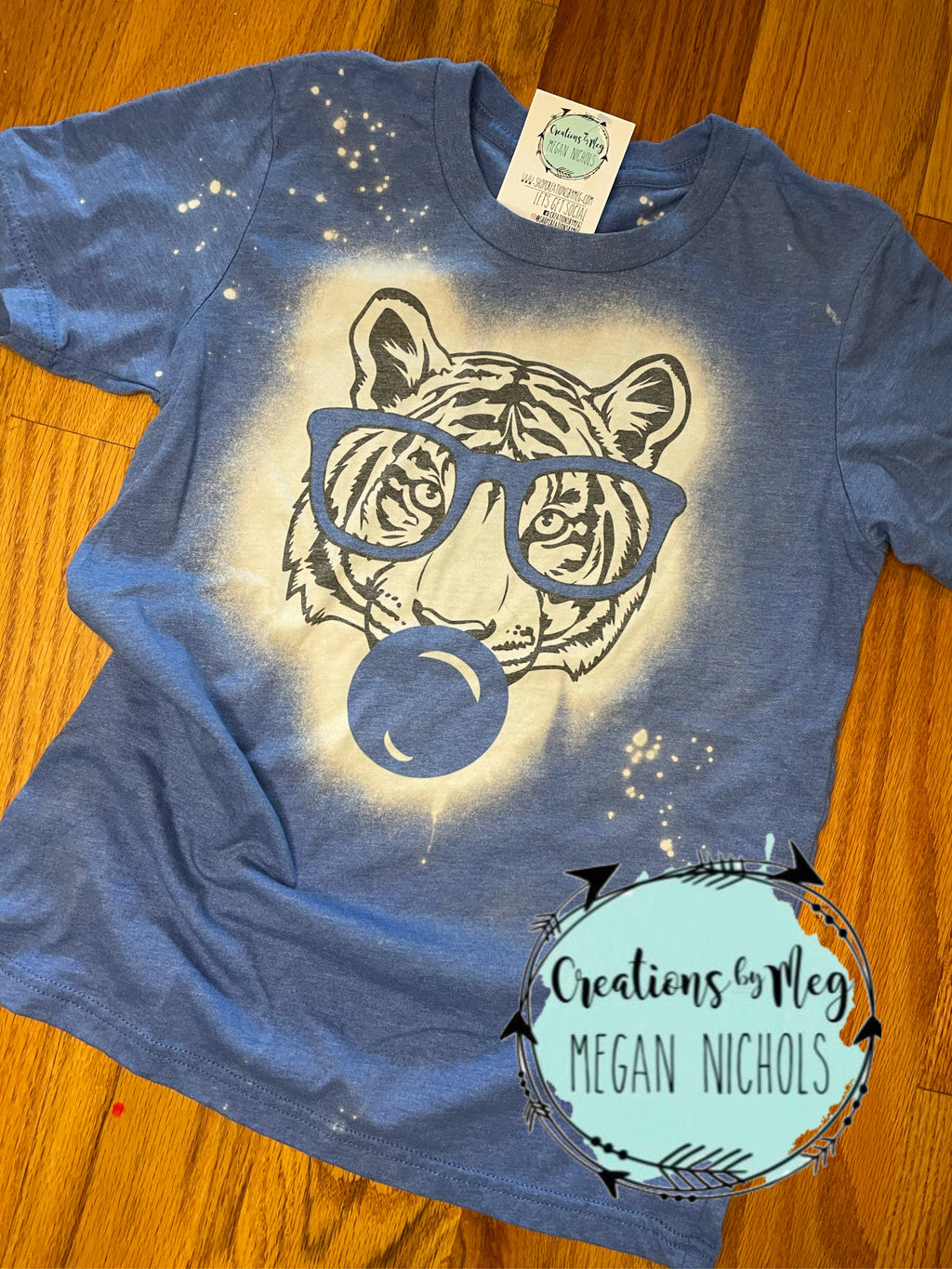 Bubble Gum Tiger Bleached Tee