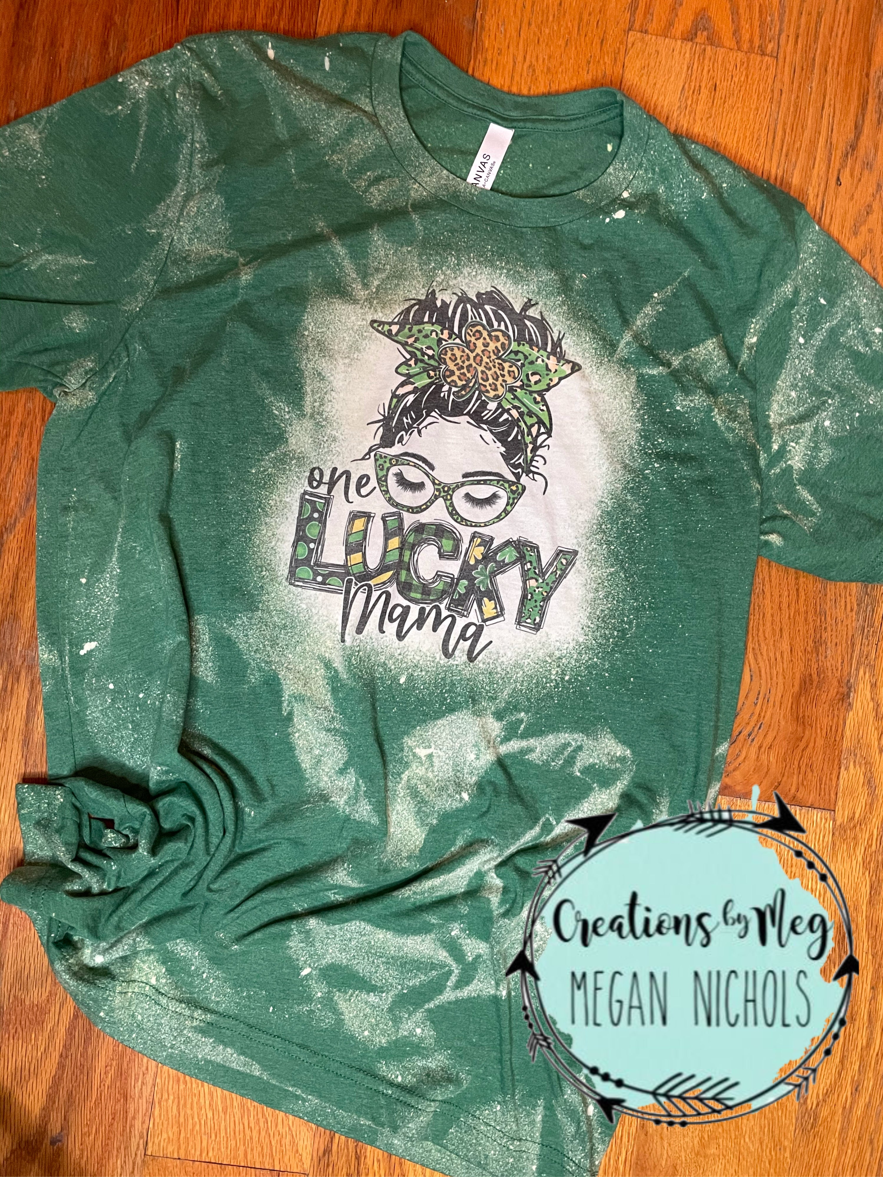 One Lucky Mama Bleached Tee