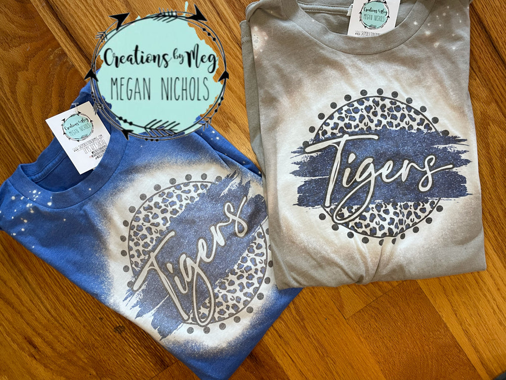 Tigers Circle Cheetah Bleached Tee