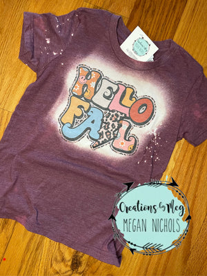 Hello Fall Bleached Tee