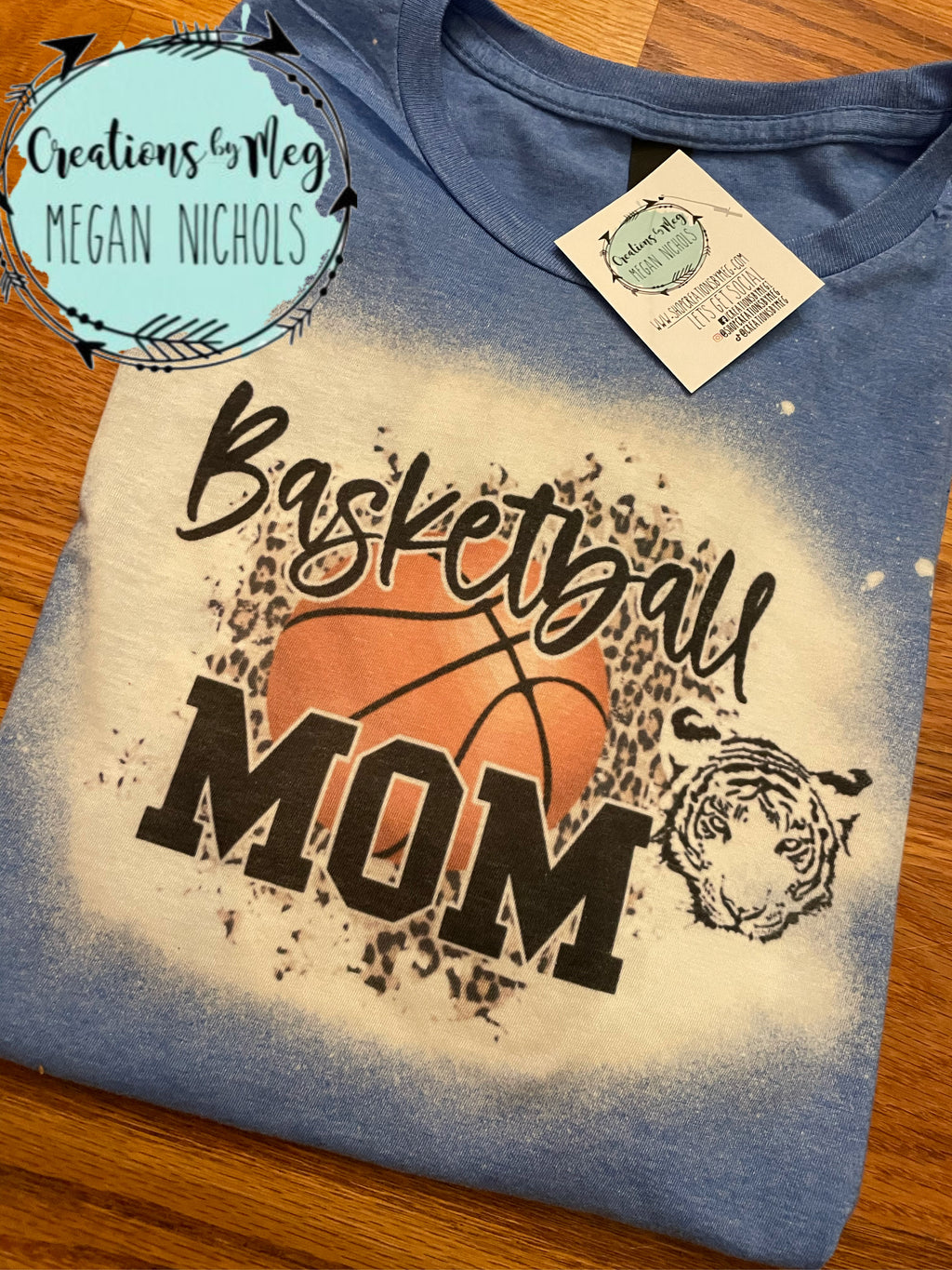 Basketball Mom Bleached Tee